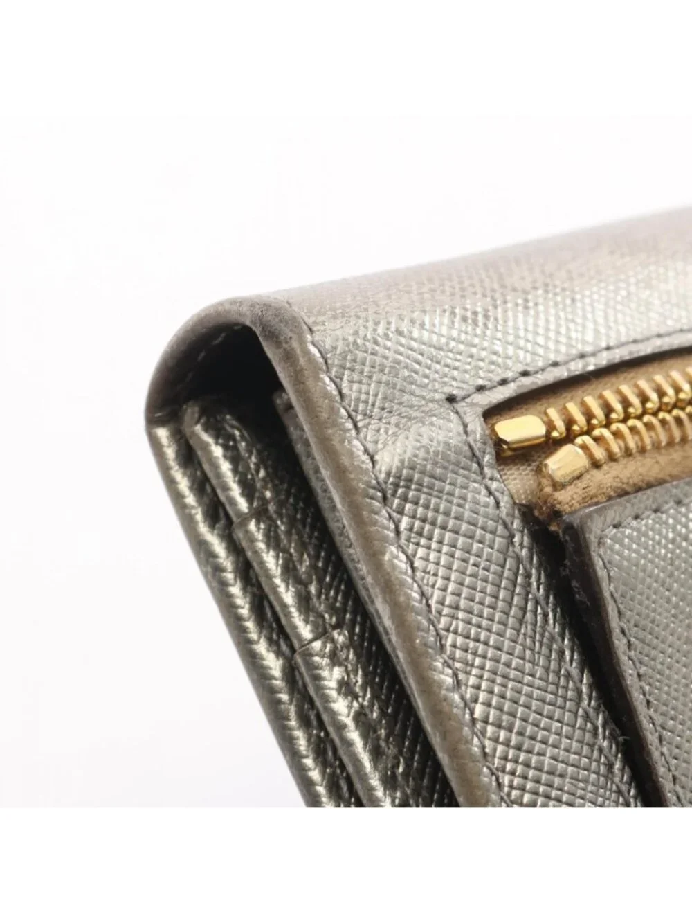 Prada Bifold Wallet Silver Leather
